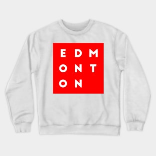 Edmonton | Red square, white letters | Canada Crewneck Sweatshirt